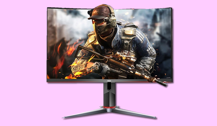 AOC27寸高清孤形顯示器，75HZ-1080P